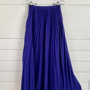 Tobi Light Navy Pleated Floor length Skirt